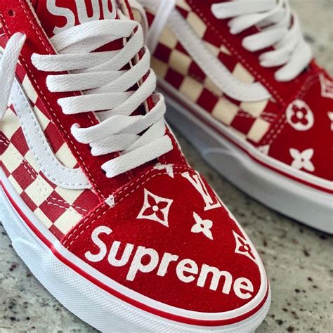 VANS Old Skool SUPREME x LV Checkerboard 